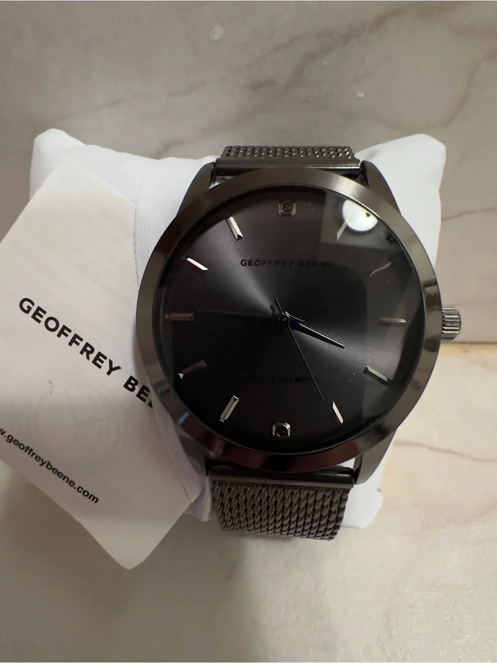 Geoffrey Beene Men's Black Mesh Bracelet Watch